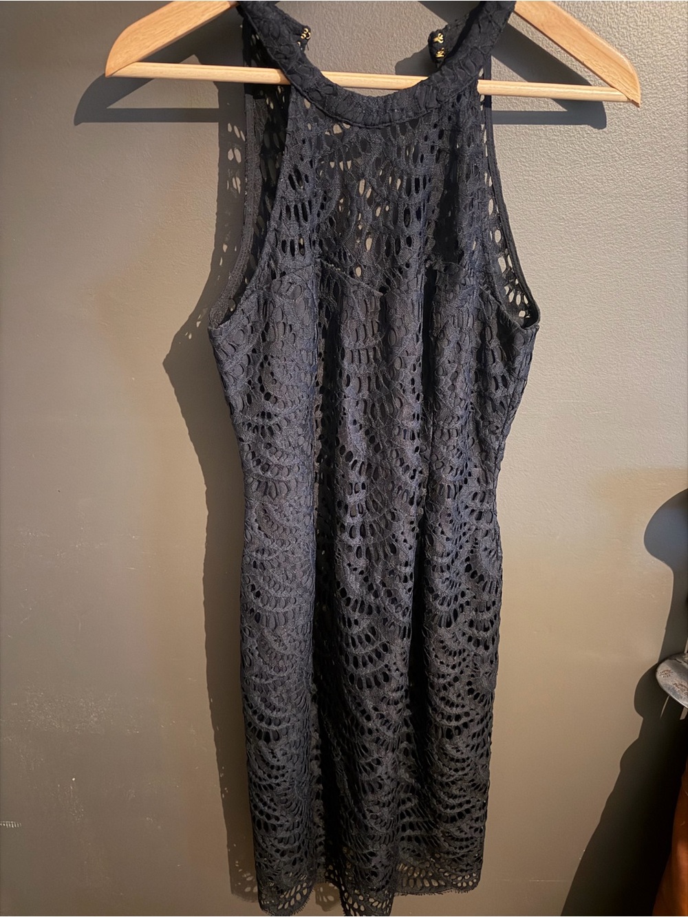 Lilly Pulitzer Navy Sleeveless Lace Midi Dress